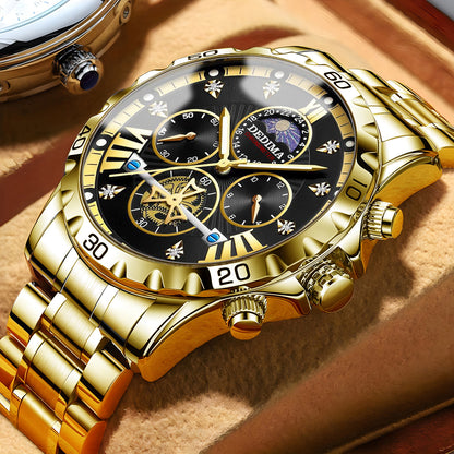Orologio da Polso Uomo Business Quarzo - Impermeabile Luminoso con Cinturino Acciaio Inox