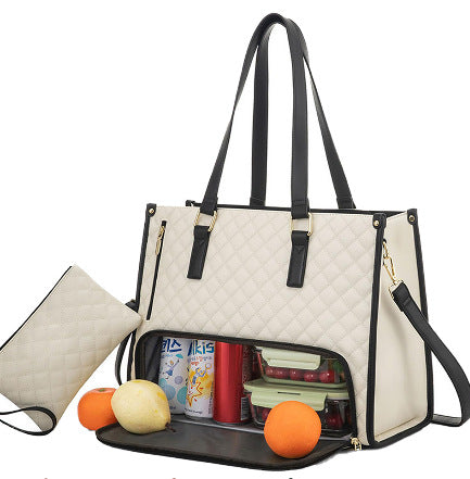 Borsa Termica Trapuntata 2-in-1 Donna con Portafoglio - Lunch Bag e Laptop Bag