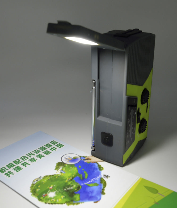 Radio Solare 5 in 1 con Manovella - Torcia LED, Power Bank, Allarme e Meteo AM/FM/NOAA