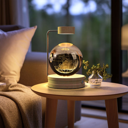 Lampada Notturna Sfera Cristallo 3D - Luce LED USB Decorativa da Comodino