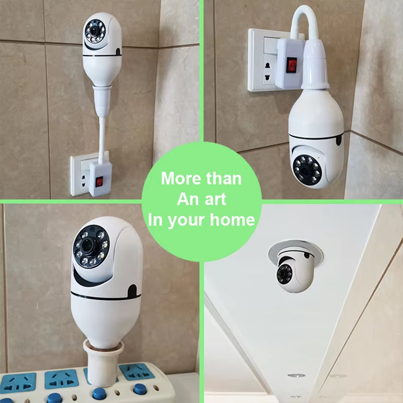 Telecamera Lampadina WiFi 360° con Visione Notturna E27 1080P