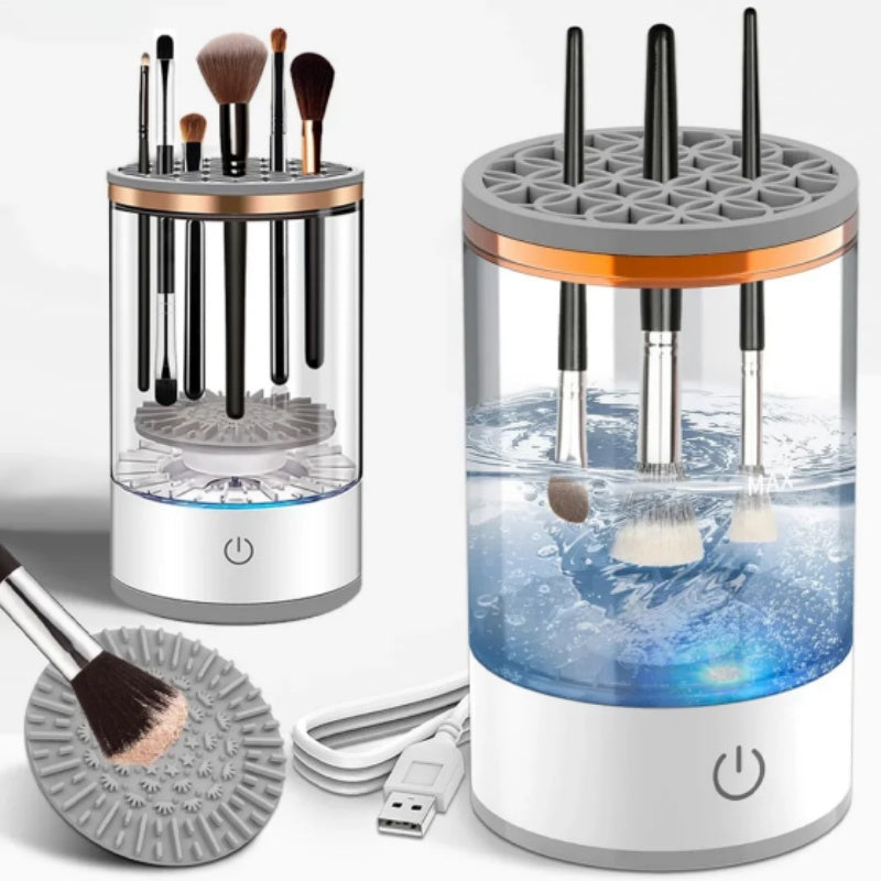 Pulitore Elettrico Automatico per Pennelli Trucco USB Ricaricabile Rotante