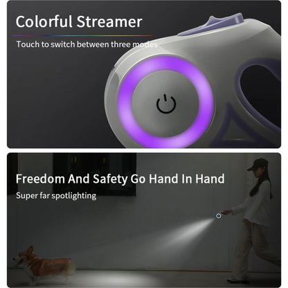 Guinzaglio Retrattile con Luce LED per Cani e Gatti 3M/5M