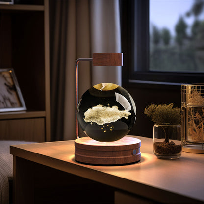 Lampada Notturna Sfera Cristallo 3D - Luce LED USB Decorativa da Comodino