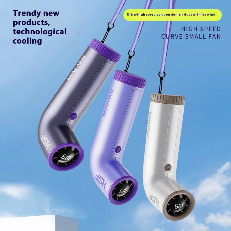 Ventilatore Portatile Turbo USB Ricaricabile con Display Digitale