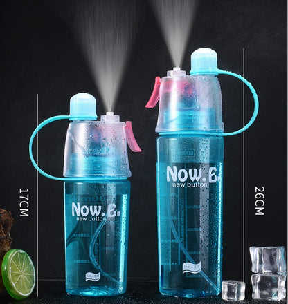 Borraccia Spray Nebulizzatore Sport - Bottiglia Acqua con Vaporizzatore