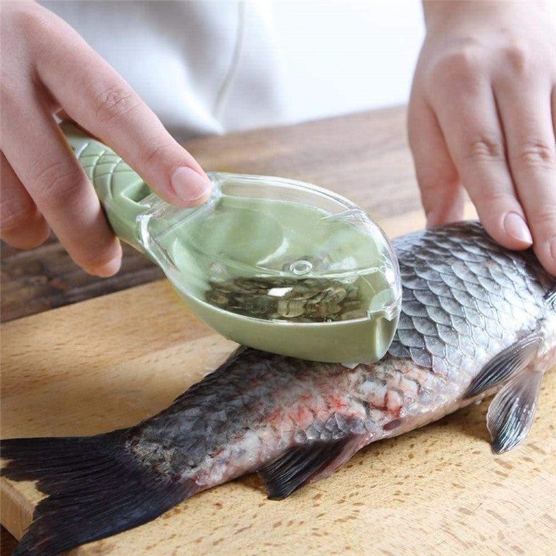 Squamapesce Professionale con Coperchio - Design a Pesce per Cucina