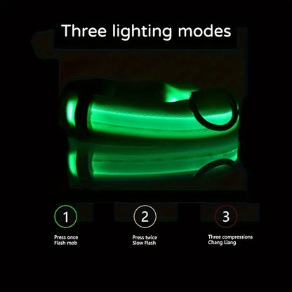 Collare LED Riflettente per Cani con Luce Notturna