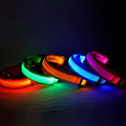 Collare LED Riflettente per Cani con Luce Notturna