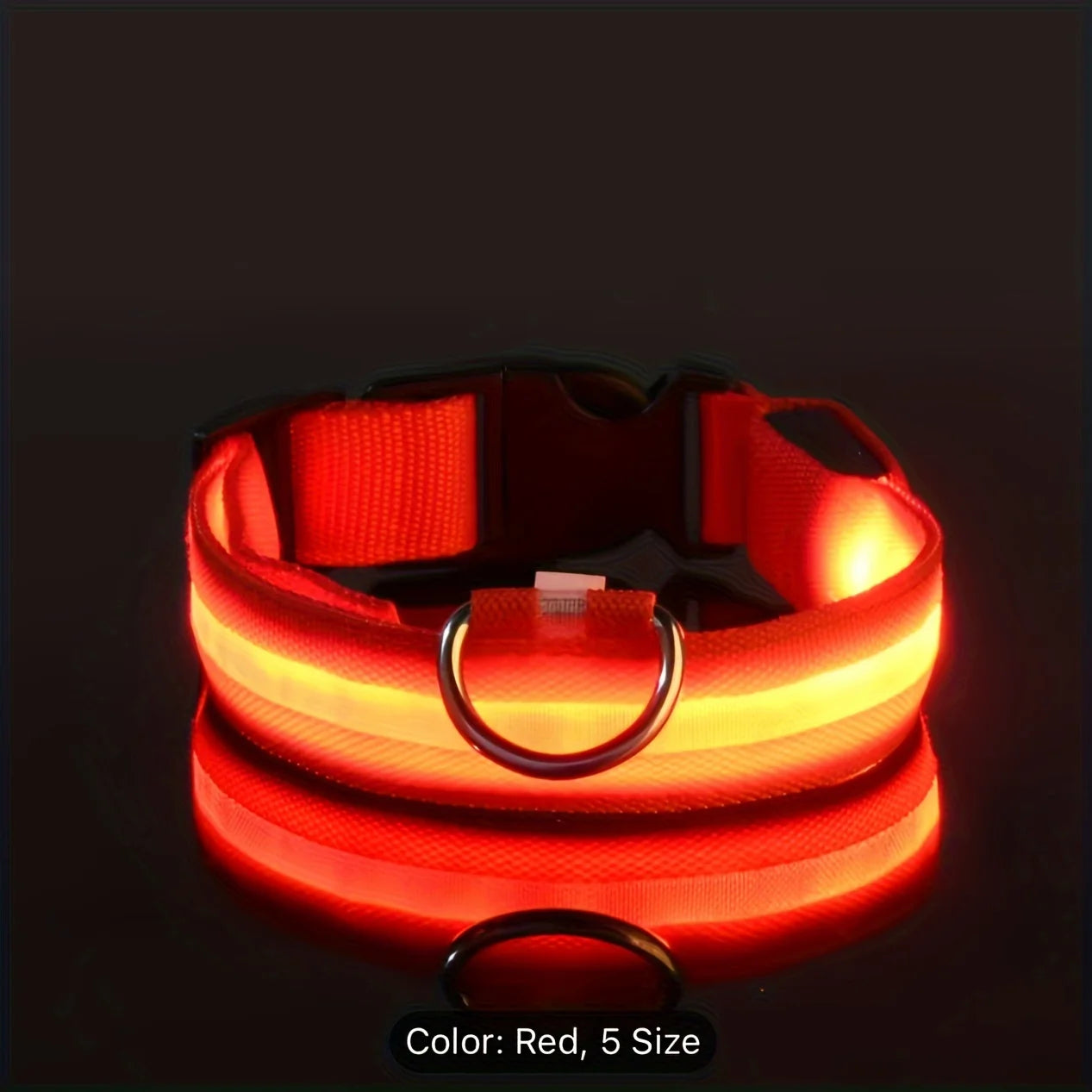 Collare LED Riflettente per Cani con Luce Notturna