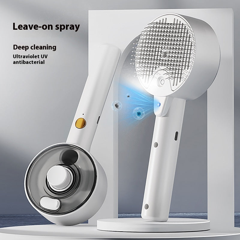 Spazzola Rimuovi Peli Animali con Spray e Sterilizzazione UV - Pettine Massaggio Cani Gatti
