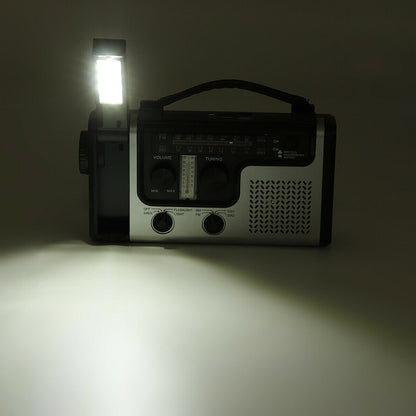 Radio Multibanda AM FM SW Solare con Manovella - Power Bank, Termometro, Torcia e Lampada Lettura