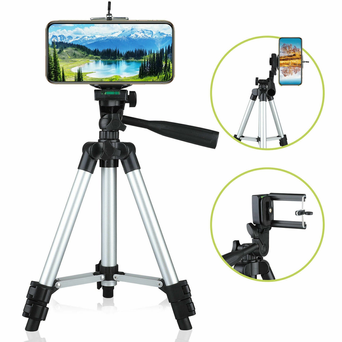 Treppiede Professionale Alluminio 117cm per Smartphone e Fotocamera