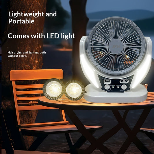 Ventilatore Solare da Scrivania con Ricarica USB e Lampada LED