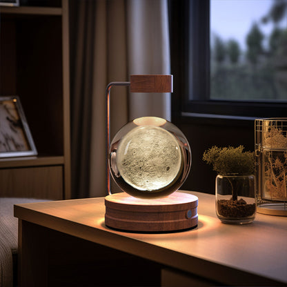 Lampada Notturna Sfera Cristallo 3D - Luce LED USB Decorativa da Comodino