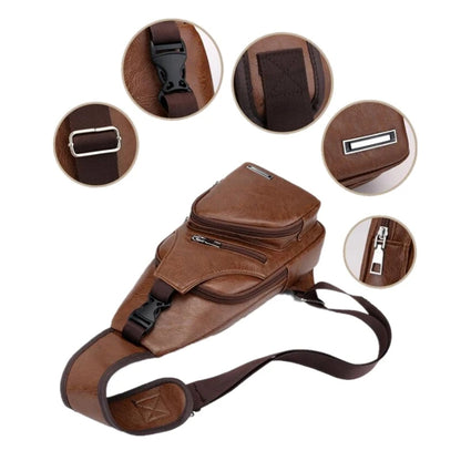 Borsa a Tracolla Uomo in Pelle - Marsupio Vintage Crossbody