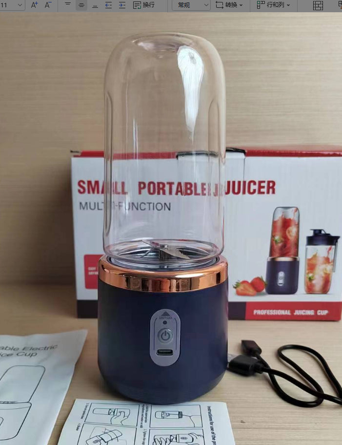 Frullatore Portatile 6 Lame con Ricarica USB - Mini Blender per Smoothie e Frullati 400ml
