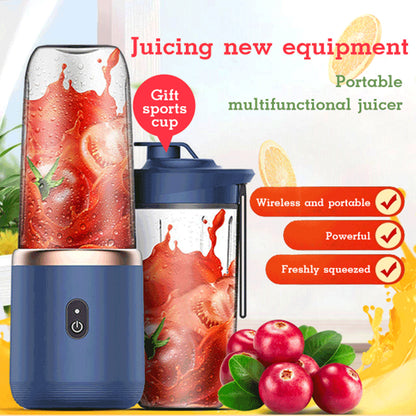 Frullatore Portatile 6 Lame con Ricarica USB - Mini Blender per Smoothie e Frullati 400ml