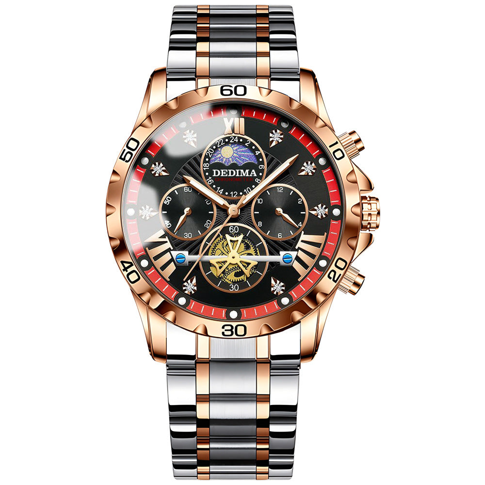 Orologio da Polso Uomo Business Quarzo - Impermeabile Luminoso con Cinturino Acciaio Inox