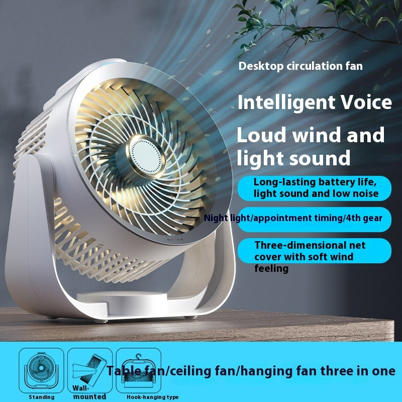 Ventilatore Elettrico USB Ricaricabile da Tavolo con Controllo Intelligente