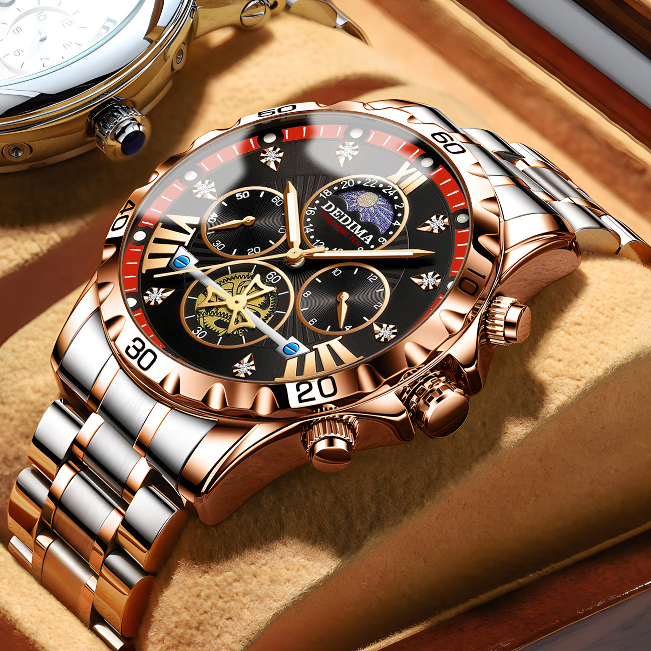 Orologio da Polso Uomo Business Quarzo - Impermeabile Luminoso con Cinturino Acciaio Inox