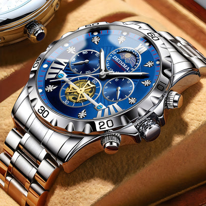 Orologio da Polso Uomo Business Quarzo - Impermeabile Luminoso con Cinturino Acciaio Inox
