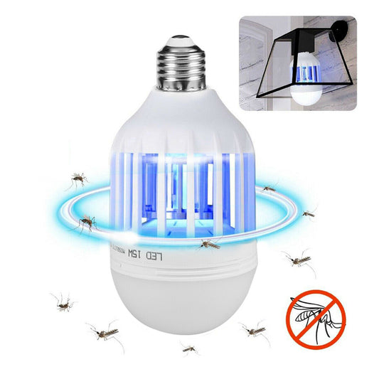 Lampadina LED Antizanzare 2-in-1 E27 15W con Trappola Insetti