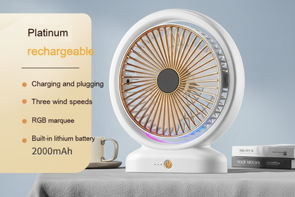 Ventilatore da Scrivania USB Ricaricabile Silenzioso