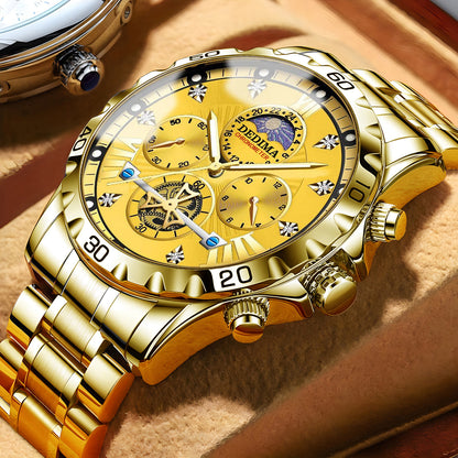 Orologio da Polso Uomo Business Quarzo - Impermeabile Luminoso con Cinturino Acciaio Inox