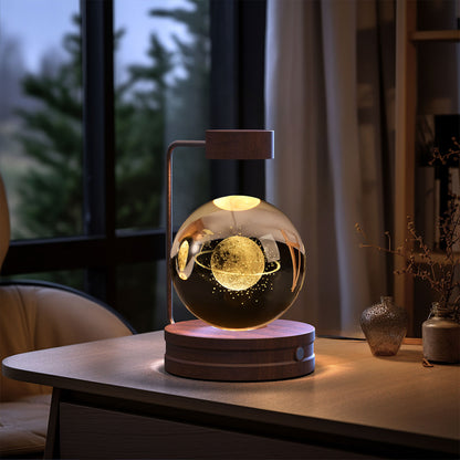 Lampada Notturna Sfera Cristallo 3D - Luce LED USB Decorativa da Comodino