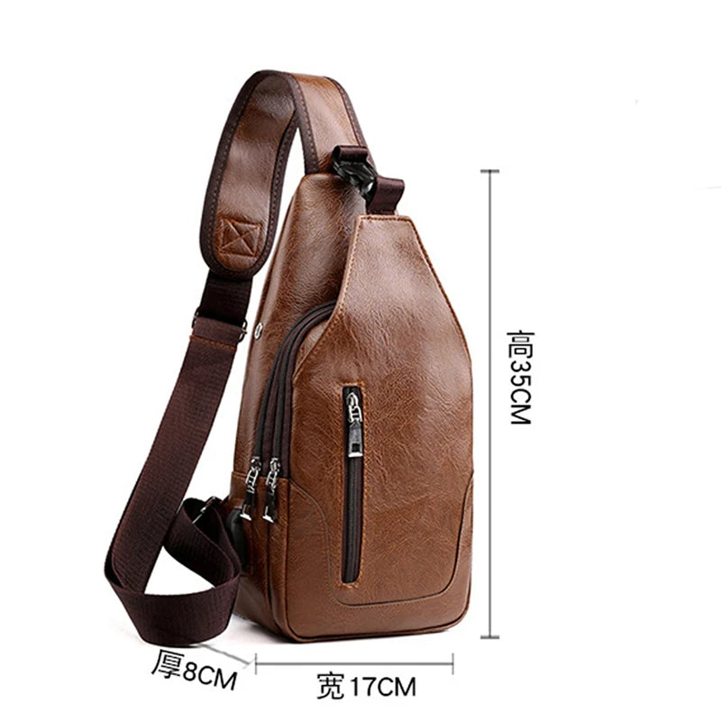 Borsa a Tracolla Uomo in Pelle - Marsupio Vintage Crossbody
