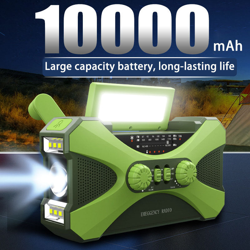 Radio Emergenza Solare Ricaricabile - Torcia LED e Power Bank 10000mAh