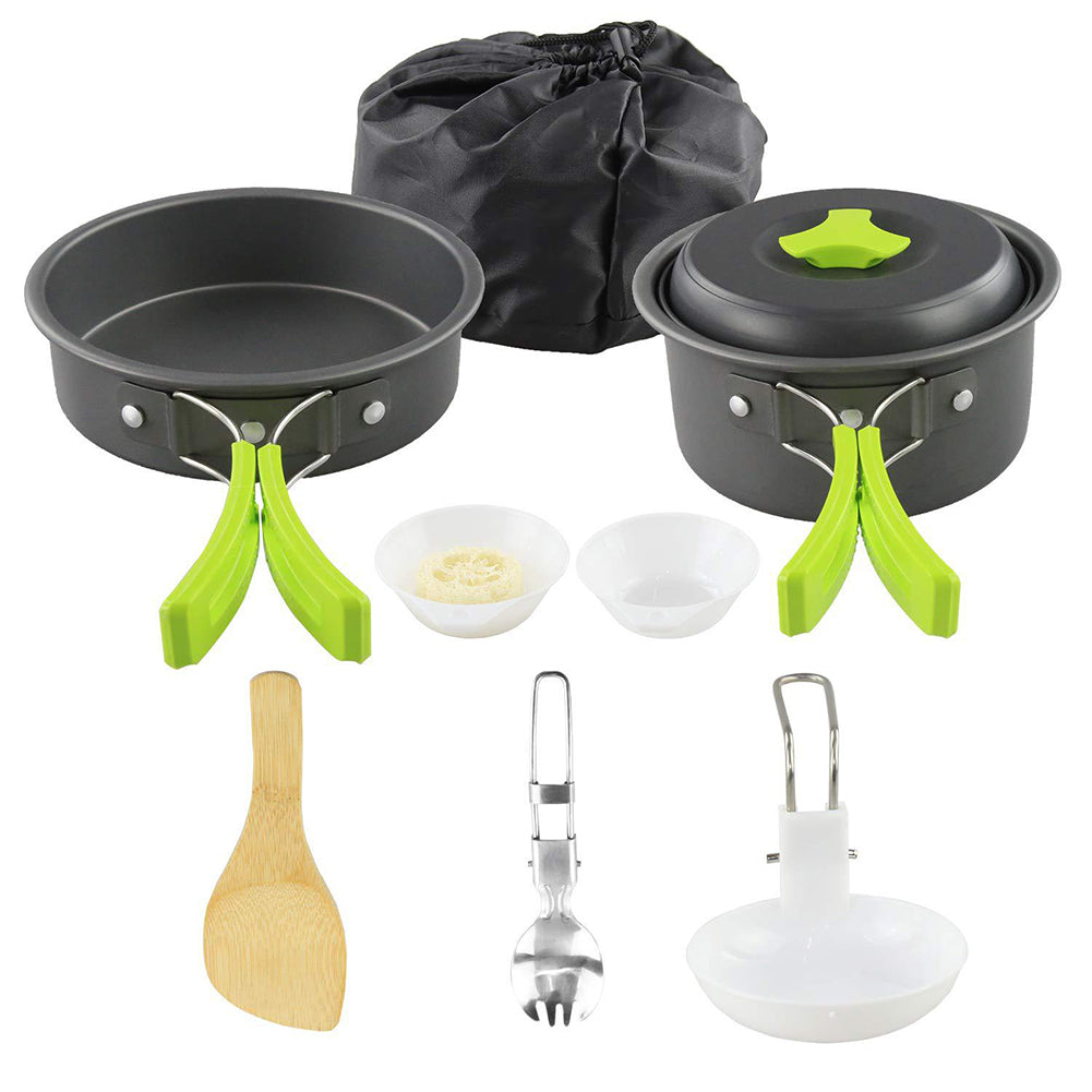 Set Pentole Camping Alluminio 2-3 Persone - Kit Cucina Outdoor Trekking