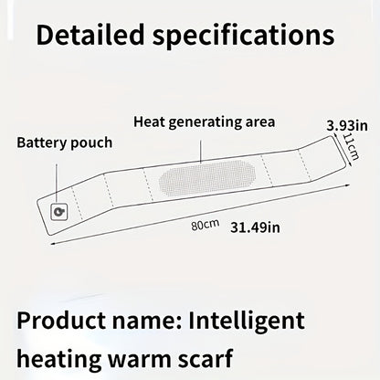 Sciarpa Riscaldata USB con 3 Livelli di Temperatura Regolabili