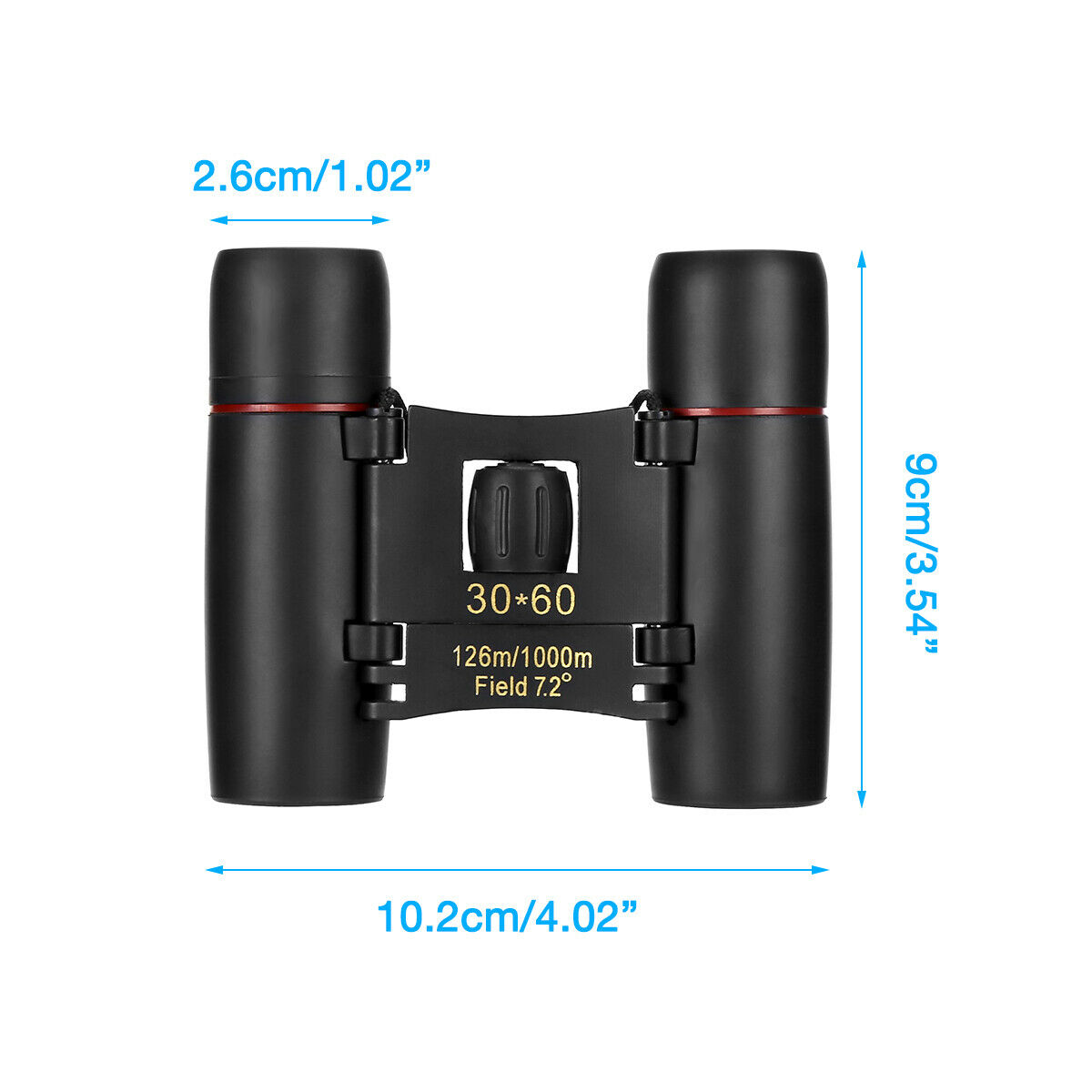 Binocolo Compatto 30x60 Professionale Pieghevole con Custodia