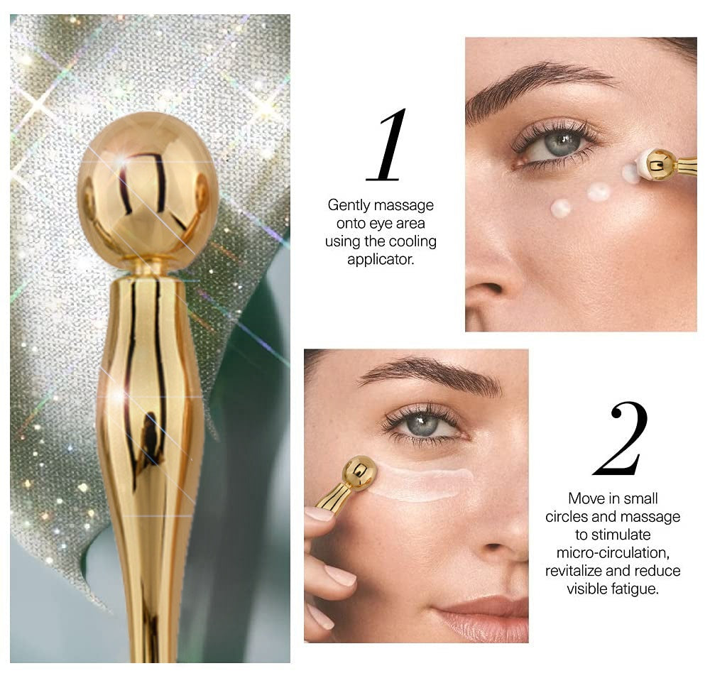 Massaggiatore Occhi 2-in-1 con Spatola Crema in Lega di Zinco