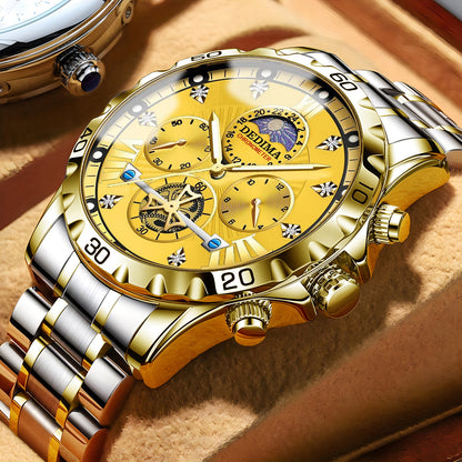 Orologio da Polso Uomo Business Quarzo - Impermeabile Luminoso con Cinturino Acciaio Inox