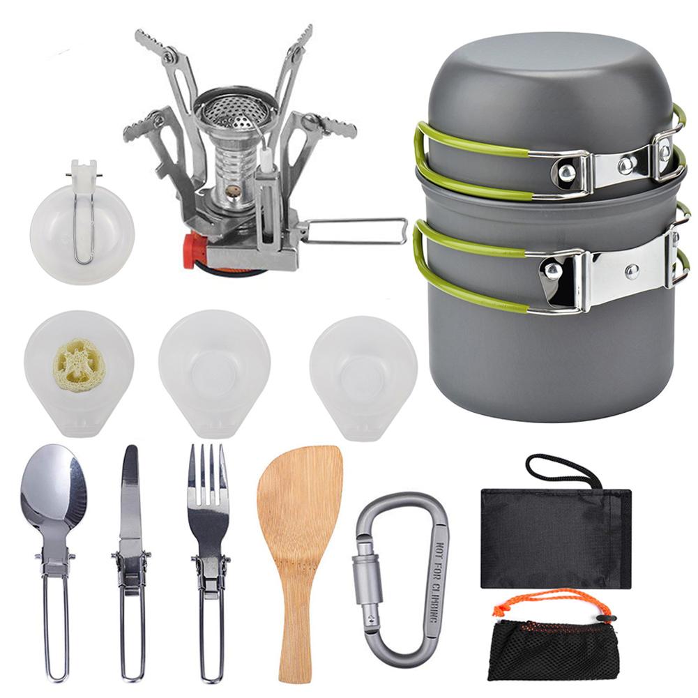 Set Pentole Camping Alluminio 2-3 Persone - Kit Cucina Outdoor Trekking