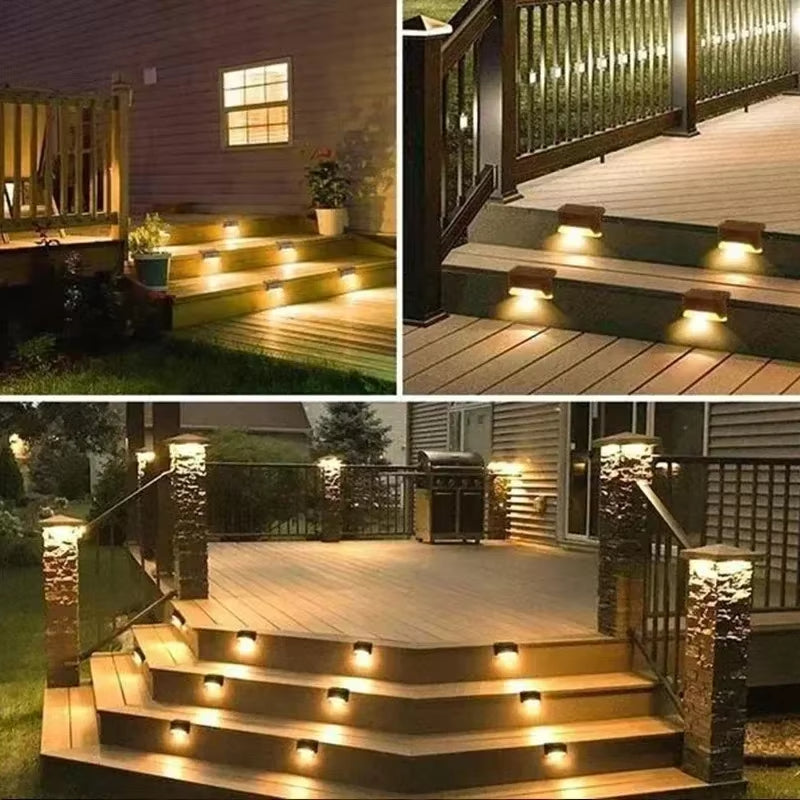 Luci Solari LED per Esterni - Set 4 Pezzi per Scale, Giardino, Patio