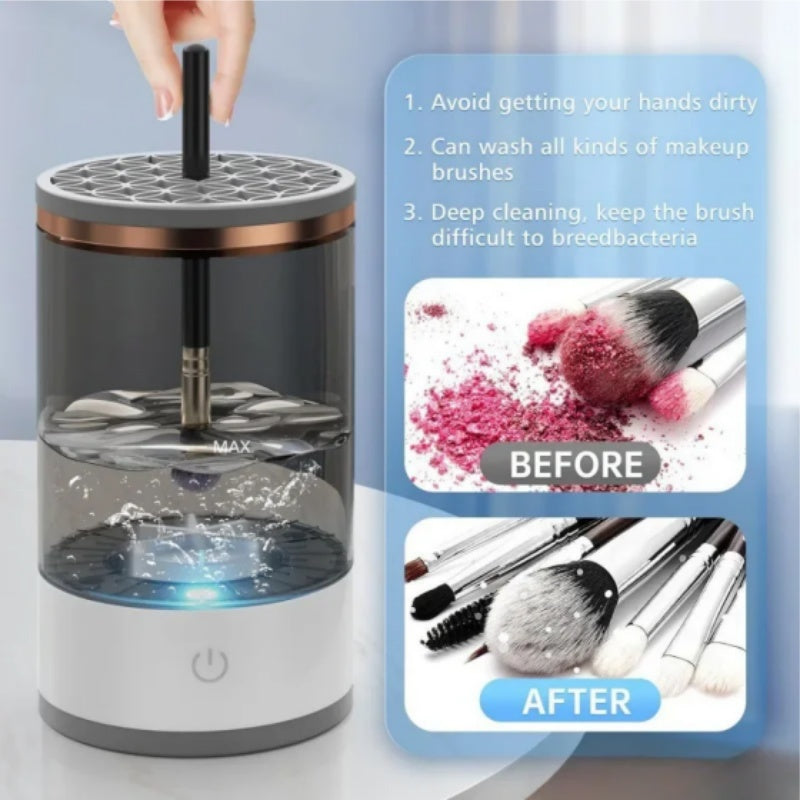 Pulitore Elettrico Automatico per Pennelli Trucco USB Ricaricabile Rotante