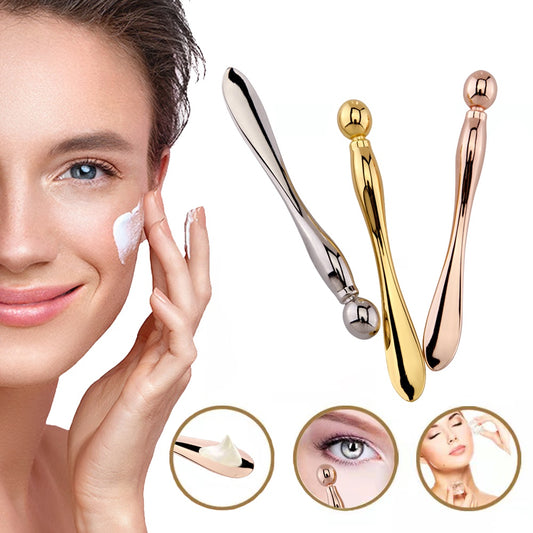Massaggiatore Occhi 2-in-1 con Spatola Crema in Lega di Zinco