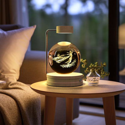Lampada Notturna Sfera Cristallo 3D - Luce LED USB Decorativa da Comodino