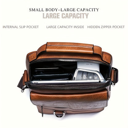 Borsa a Tracolla Uomo in Pelle PU con Porta Carte e Portafoglio