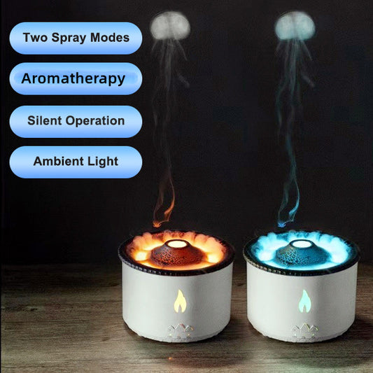 Umidificatore Ultrasonico Effetto Fiamma - Diffusore Aromi con Luce LED 350ml