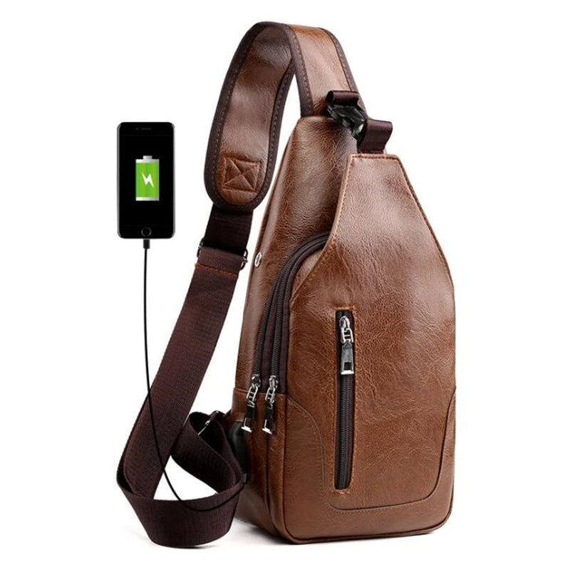 Borsa a Tracolla Uomo in Pelle - Marsupio Vintage Crossbody